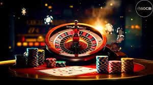 Live game show presenter at marettoto login broadcast studio with spinning wheel and multiple HD cameras